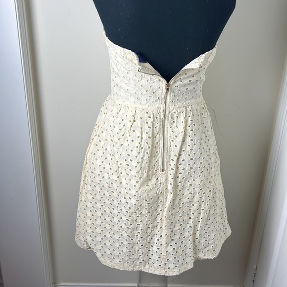 Blue Rain Strapless Guipure Eyelet lace Chic Dress Size Medium - Picture 5 of 13